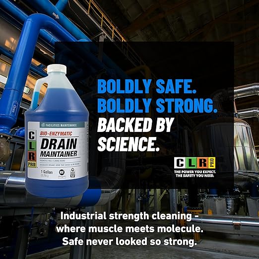 CLR PRO Commercial Drain Maintainer and Grease Trap Treatment, Preventative Maintenance Bio Enzyme Formula, Reduces Odor and Breaks Down Grease, 1 Gallon Bottle