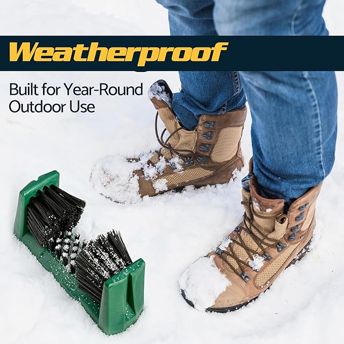 Boot Brush & Boot Scraper | Mountable Shoe Cleaner w/Screws, Injection Molded Plastic Mud Scrubber for Work Boots, Hiking & Outdoor Footwear, Weather-Resistant for Garage, Porch & Entryway