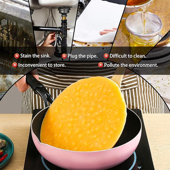 Cooking Oil Solidifier Powder, Oil Solidifier can Harden Up to 2.25 Gallons of Fry Oils Away From Mess, Grease Hardener Disposal, 100% Plant-Based Coagulant Oil Solidifying Powder for Kitchen Disposal