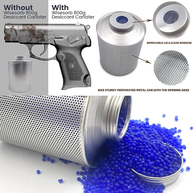 Wisesorb 800 Gram Gun Safe Dehumidifier, 3 Pack of 1.77 LBS Rechargeable Dehumidifier Blue to Pink Silica Gel Desiccant Moisture Absorbers, Dehumidifiers for Room, Bedroom, Safe, Closet, Bathroom, Car