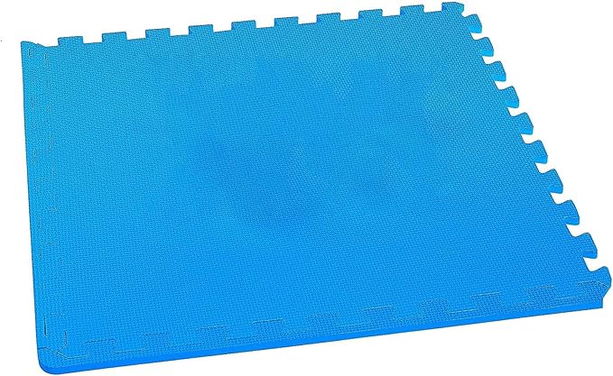 BalanceFrom Puzzle Exercise Mat with EVA Foam Interlocking Tiles for MMA, Exercise, Gymnastics and Home Gym Protective Flooring, 1/2" Thick, 144 Square Feet, Blue