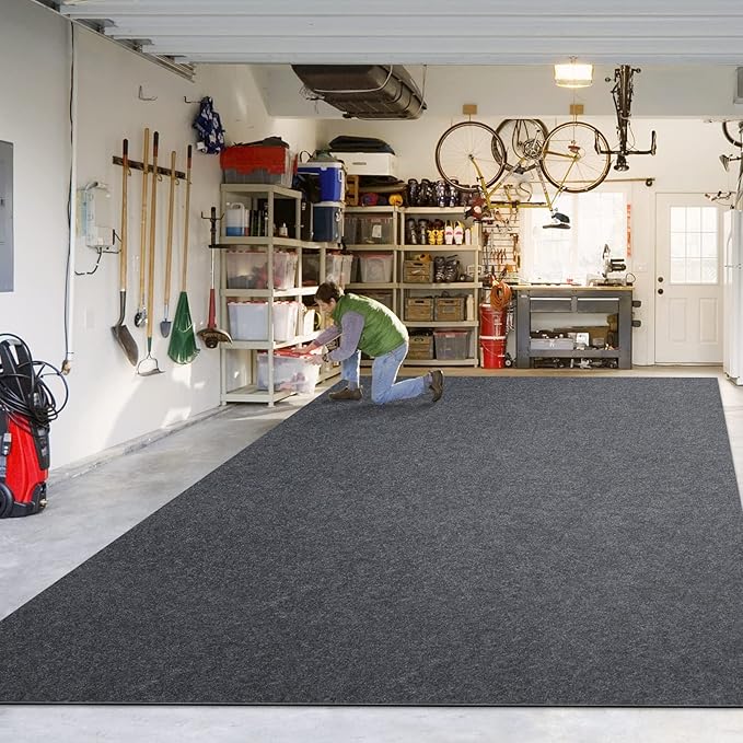 TREETONE Oil Spill Mat, 7.4 x 8.4 Feet, Premium Absorbent Oil Pad. Contains Liquids, Protects Garage Floor from Spills, Drips, Splashes and Stains. Washable, Reusable, Waterproof Rubber Parking Mats