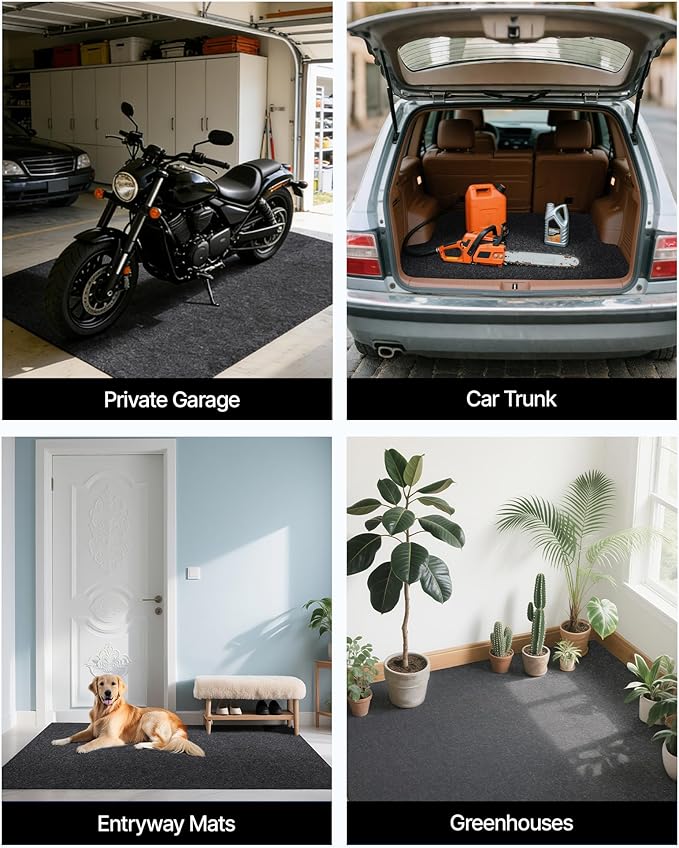VEVOR Waterproof Garage Floor Mat for Under Car, 4.9'x6' Oil Spill Mat Containment Mat with Strong Grip, Protects Garage Floor from Water, Mud and Oil, for Garages Greenhouses Entrance