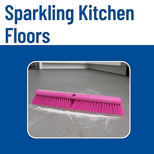 SPARTA 41891EC26 Omni Sweep Plastic Push Broom Head, Heavy Duty, Industrial Broom With Color Code System For Outdoor, Indoor, Garage, Concrete, Patio, Kitchen, Bathroom, 24 Inches, Pink, (Pack of 12)