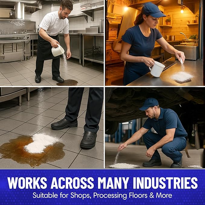 WYK 25lb Safety Sorbent 500 Series - Industrial Oil Absorbent Granules & Traction Agent for Spills, Leaks and Safety Maintenance - Fast-Acting Multi-Purpose Spill Absorber