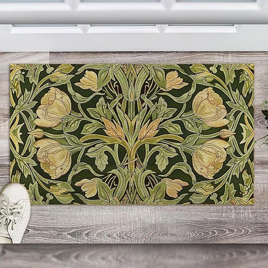 Plant and Flower Entrance Doormat, Welcome Garden Decor, Welcome Flower Doormat, Houseplant Leaf Doormat, Housewarming Gift Home Decoration Fun Door Mat 24x16in