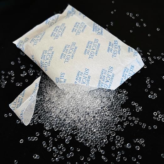 Silica Gel Packets,100 Gram 10 Packets Desiccant Packs, Moisture Absorbers, Rechargeable Silica Gel Car Dehumidifier, Reactivated Silica Gel Desiccant Packets, Safe Dehumidifier Bags for Storage