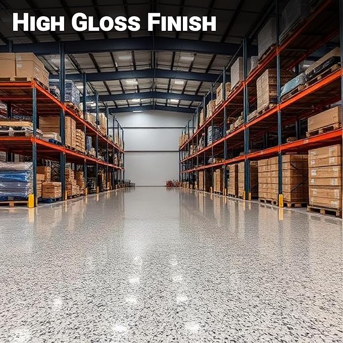 UltraShield Polyaspartic Top Coat 2 Gallon Kit – 1:1 Mix, Fast-Cure Industrial Clear Gloss, UV-Stable High-Durability Coating for Garage, Basement & Concrete Floors