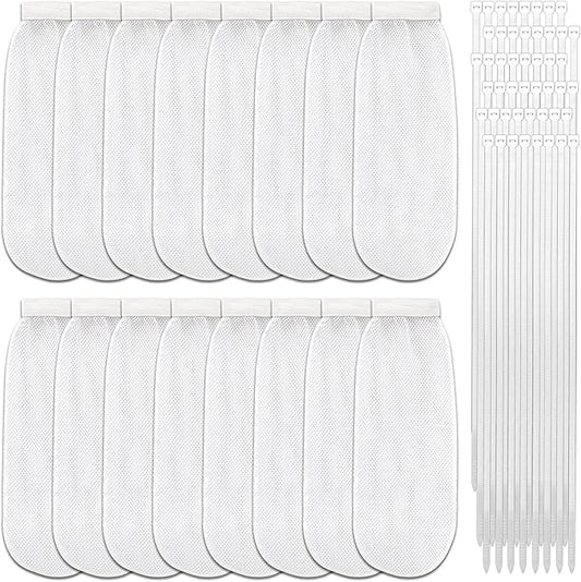 64-Piece Lint Trap and Cable Ties Set for Washing Machine, Includes 16 Nylon Mesh Lint Traps and 48 Cable Ties, Easy and Effective Lint Filtration (White)