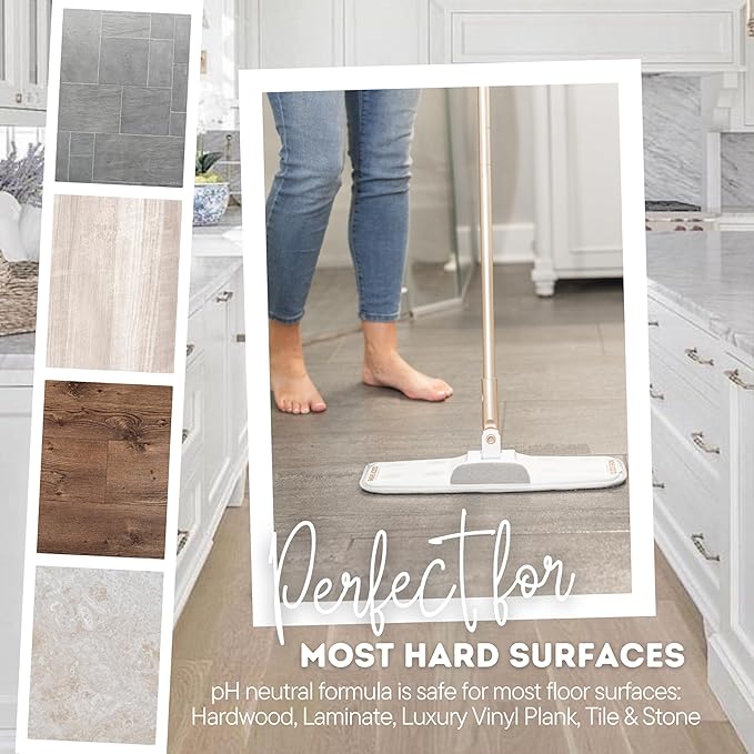 Quick Shine Multi Surface Floor Finish 27oz, 6Pk | Cleaner & Polish to use on Hardwood, Laminate, Luxury Vinyl Plank LVT, Tile & Stone | Safer Choice w/Clean Shine Technology | Shine-Protect-Refresh