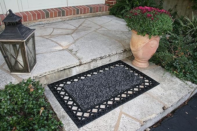 Clean Machine 10376932 French Quarter Astroturf Dirt Trapper Doormat, 22.25" x 35.25", Flint Gray