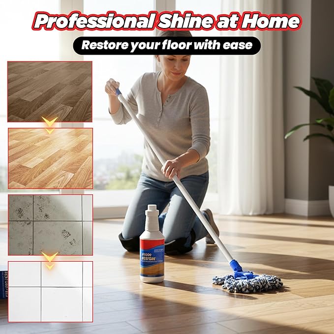 Floor Restore for Wood Floors - Floor Clean Restorer & Polish for Tile, Shine Wood, Laminate, Vinyl, Bamboo - Quick-Drying Flooring Protection Agent (3 pcs)