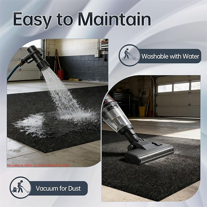 8'10" x 22' Extra Large Garage Floor Mat (Fits Full-Size Trucks) – Oil Absorbent Felt Top with Waterproof PE Backing, Non-Slip Heavy Duty Mat for SUV & RV & Workshop – Trimmable, Leak-Proof