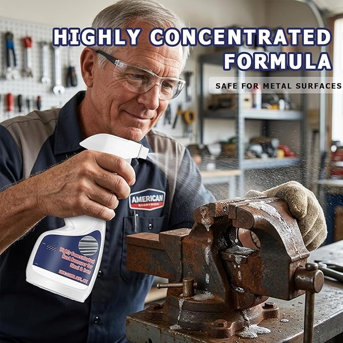 120ml Rust Remover for Metal, Heavy Duty Highly Concentrated Steel Rust Remover, Fast Acting Rust Stain Remover for Tools, Stainless Steel, Automotive Parts & Iron Surfaces (2 Set)