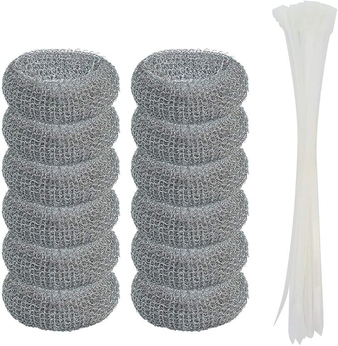 12 Pack Washing Machine Lint Traps with 12 Nylon Cable Ties, Wobe Laundry Mesh Washer Sink Drain Hose Screen Filter The Laundry Water Snare Net Rustproof Lint Catcher