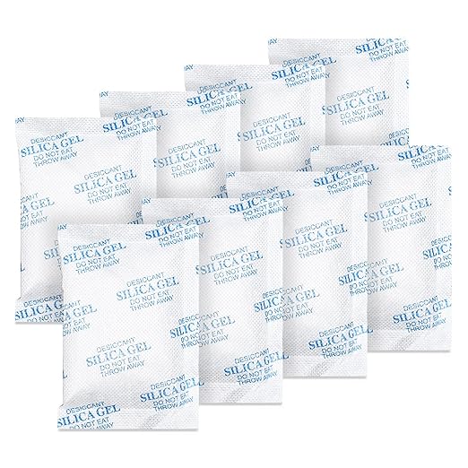 Absorbking Silica Gel Packets, 20 Gram 45 Packs Food Safe Moisture Absorbers, Desiccant Packs for Storage, Reusable Desiccant for Foods, Storage Bins, 3D Filaments, Electronics, Safes