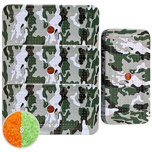 Wisesorb 100 Gram Camouflage Gun Safe Dehumidifier Silica Gel Canister Rechargeable Dehumidifier Desiccant Reusable Indicating Desiccant Moisture Absorber with Visible Window [4PACK]
