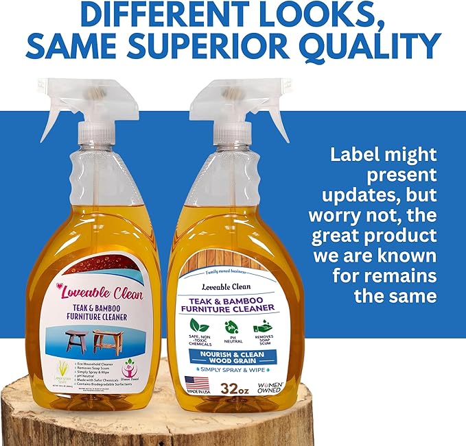 EcoDecors Teak Cleaner Protective Teak Wood Restorer Eco Household Wood Furniture Cleaner Spray bottle For Hardwood & Bamboo Furniture – Certified EPA Safer Choice - 32 oz