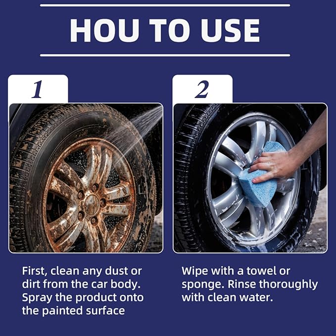 Rust Remover Spray for Metal, 2PCS Multipurpose Rust Stain Remover, 2026 New Upgrade Heavy Duty Metal Cleaner, Fast-Acting Iron Out Cleaner for Vehicles, Tools, Chains