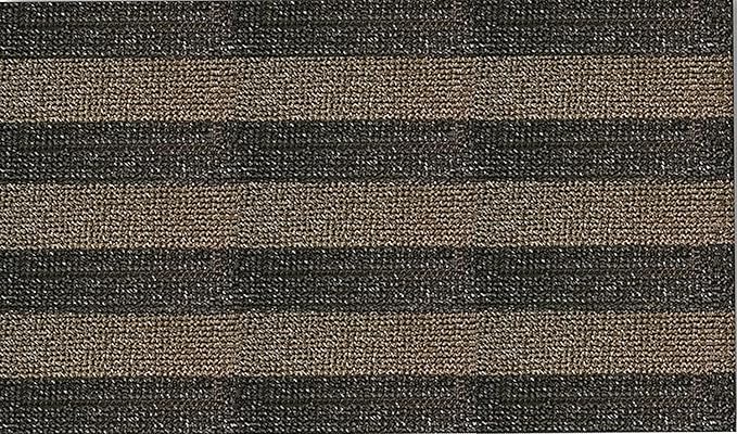 CLEAN MACHINE 10376916 Astroturf Dirt Trapper Doormat, 35.5" x 59.5", Patio Stripe Desert Taupe