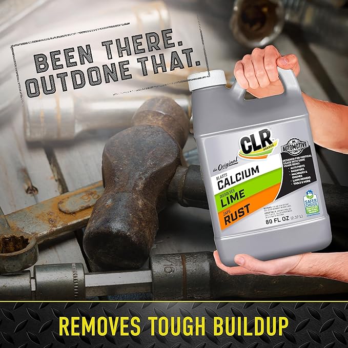 CLR Brands® Automotive Calcium, Lime & Rust Remover, Cleaner for Multiple Surfaces, EPA Safer Choice Certified, Ammonia, Phosphate and Bleach Free Cleaner, 80 Oz