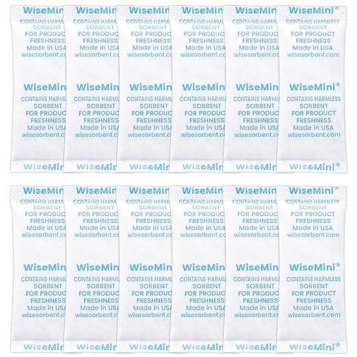 Wisesorb 100pcs 5 Gram Food Safe Desiccant Packs, Premium Silica Gel Packets, Desiccant Moisture Absorbers for Storage