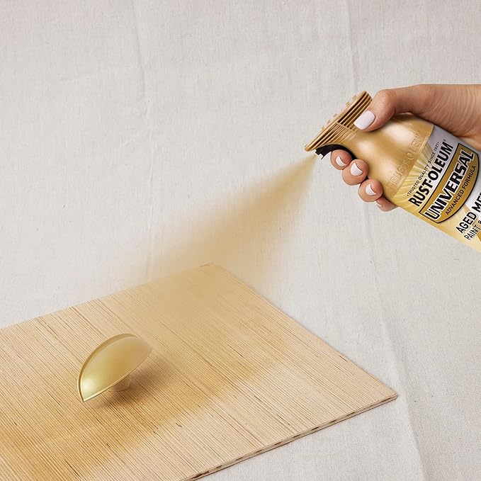 Rust-Oleum 342918 Universal All Surface Aged Metallic Spray Paint, 11 oz, Vintage Gold (Pack of 2)
