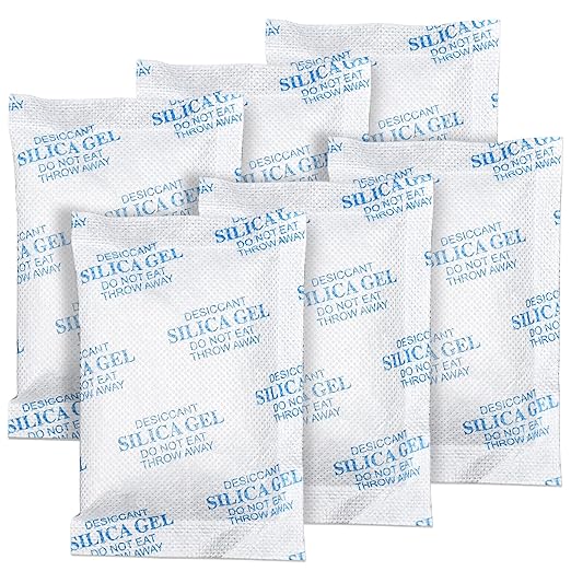 Absorbking Silica Gel Packets, 100 Gram 12 Packs Food Safe Moisture Absorbers, Desiccant Packs for Storage, Reusable Desiccant for Foods, Storage Bins, 3D Filaments, Electronics, Safes