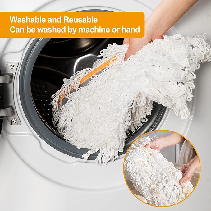 CLEANHOME 36" Commercial Dust Mops for Floor Cleaning Heavy Duty Floor Duster Mop with Long Handle Hotel Gym Household Cleaning Supplies for Hardwood, Tiles, Marble Floors (Grey)