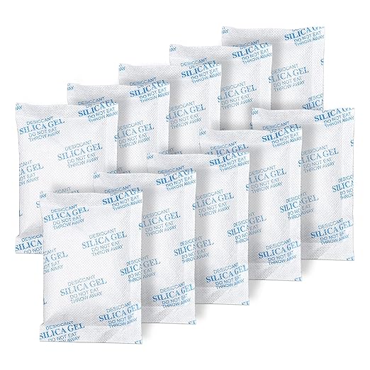 Absorbking Silica Gel Packets, 20 Gram 150 Packs Food Safe Moisture Absorbers, Desiccant Packs for Storage, Reusable Desiccant for Foods, Storage Bins, 3D Filaments, Electronics, Safes