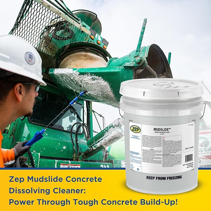 Zep Mudslide Concrete Dissolving Cleaner - 5 Gallon (Each) - 599435 - Remove Build-up and Residues without the use of Corrosive and Irritating Mineral Acids