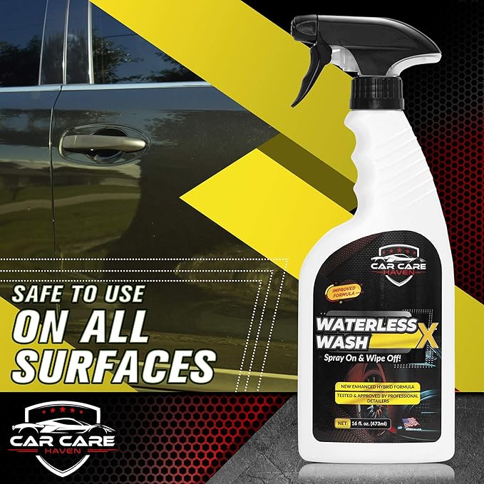 Waterless Wash X-Car Detailing Without Water (128 oz Gallon) Quick Detailer for Any Vehicle-Wash in Your Garage, at Work, or Anywhere-Spray On & Wipe Off