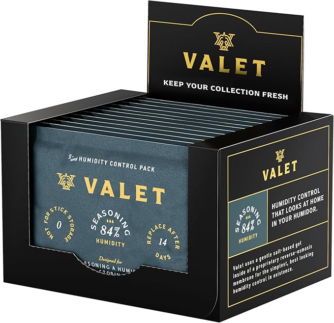 Valet 84% Two-Way Humidity Packs 12-Pack (60g), Bulk Two-Way Humidity Control Packs Seasoning Kit, Wood Container Prep & Moisture Recovery, Made in USA
