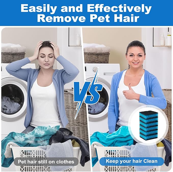 Pet Hair Remover for Laundry - Reusable Lint Fur Catcher Tool, Effortlessly Removes Dog & Cat Hair from Clothes in Washing Machine (6PCS)