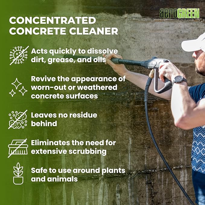 4140 Concrete Cleaner – Biodegradable, Heavy-Duty Concentrated Solution for Deep Cleaning & Stain Removal | Safe for Indoor & Outdoor Use – 5-Gallon Pail