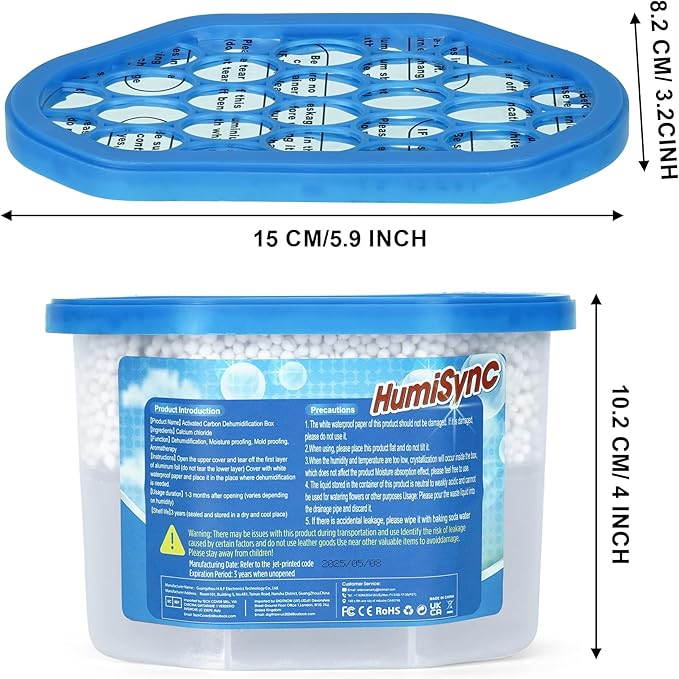 Moisture Absorber 6 Pack, 10.5 Oz Portable Humidity Absorber Boxes for Your Bathroom, RV & Car Moisture Control, Dehumidifiers Attracts Extra Moisture for Closet, Unscented