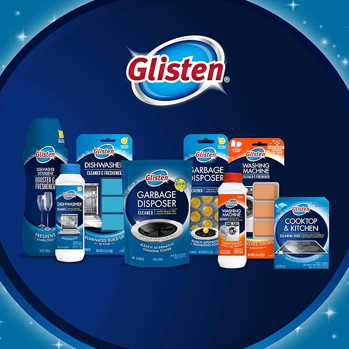 Glisten Washing Machine Cleaner, Helps Remove Odor, Buildup, and Limescale, Fresh Scent, Made in the USA, 12 Ounce Bottle