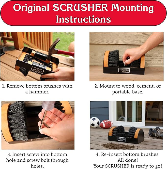 Shoe/Boot Brush & Scrubber - The Original Scrusher Boot & Shoe Cleaner, Weather Resistant Boot Scrubber