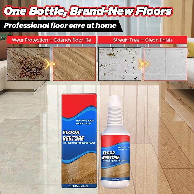 Floor Restore for Wood Floors - Floor Clean Restorer & Polish for Tile, Shine Wood, Laminate, Vinyl, Bamboo - Quick-Drying Flooring Protection Agent (3 pcs)