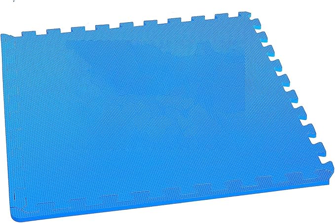 BalanceFrom Puzzle Exercise Mat with EVA Foam Interlocking Tiles for MMA, Exercise, Gymnastics and Home Gym Protective Flooring, 1/2" Thick, 24 Square Feet, Blue