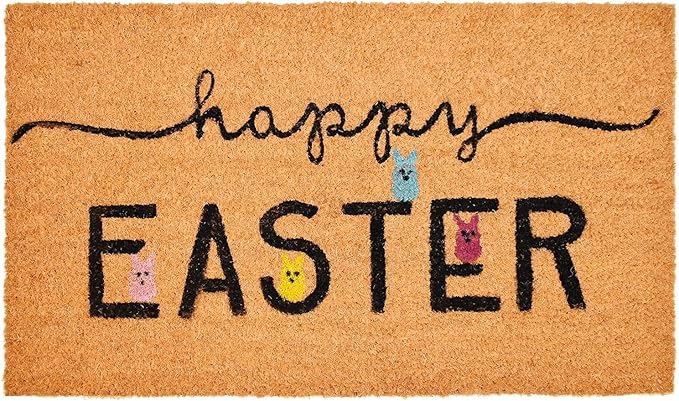 Happy Easter Peeps Mat Add Charm to Your Home with a Fall Door Mat Outside Indoor Outdoor Area Rugs Front Doormats for Entrance 16x24 inch