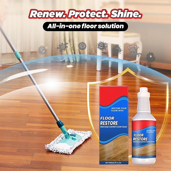 Floor Restore Cleaner - Floor Restorer & Polish for Tile, Shine Wood, Laminate, Vinyl, Bamboo - Flooring Protection Agent (1 pcs)