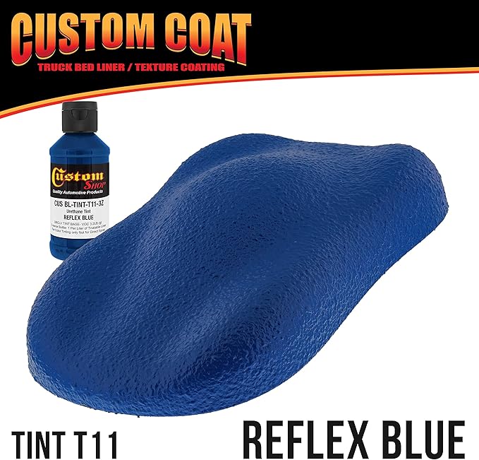 Custom Coat Reflex Blue 2 Gallon (8 Quart) Urethane Spray-On Truck Bed Liner Kit with Spray Gun and Regulator - Easy Mixing, Shake, Shoot - Textured Protective Coating, Prevent Rust - Car, Auto