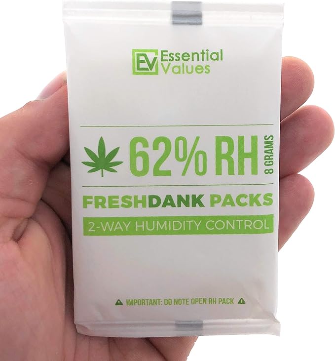 Essential Values Humidity Packs (10 Pack / 8 Grams) - 62-Percent RH FreshDank - 2-Way Control That Keeps Your Product Fresher for Longer