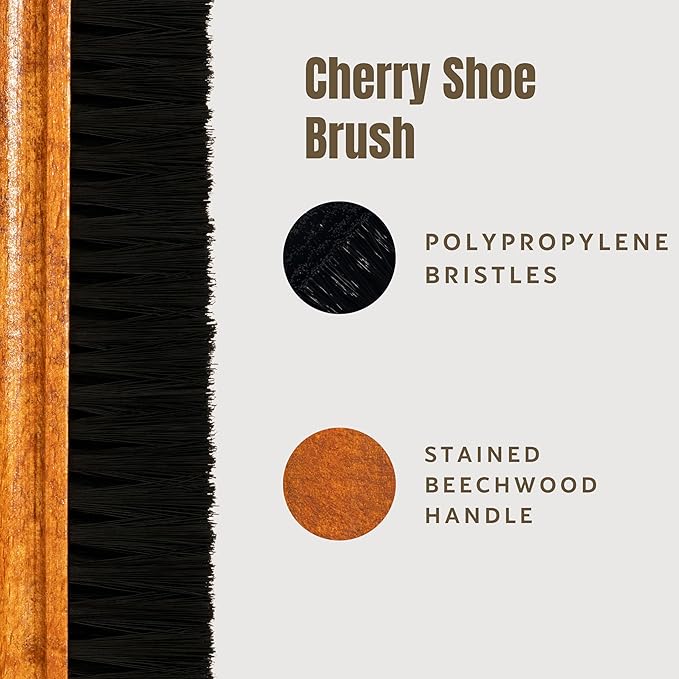 Konex European Quality Shoe Brush: Wooden Handcrafted, Shoe Cleaning Brush with Nylon Fiber Bristle and Molded Wood Handle, Imported Shoe Brushes for Cleaning - 7x1 3/4x1 3/4 Inches Size