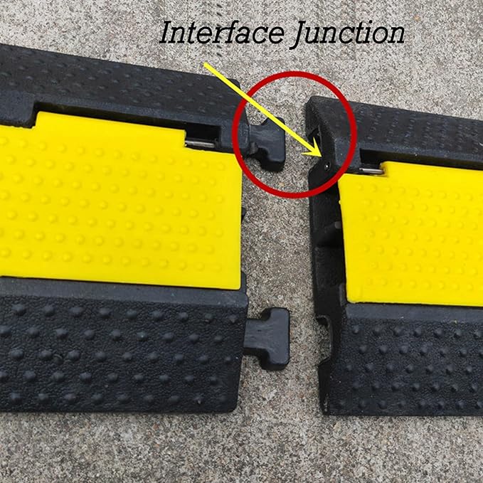 Cable Protector Ramp,Rubber Driveway Modular Heavy Duty Speed,for Garage Gravel Roads Asphalt Concrete
