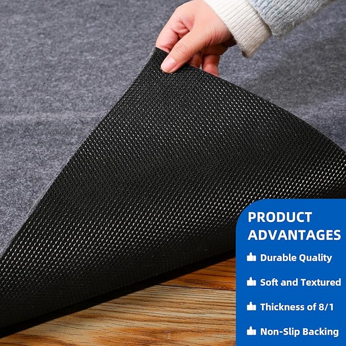 Garage Floor Mat, 7.4 x 17 Ft Waterproof Mat with Non-Slip Backing, Reusable Absorbent Surface, Easy Clean Floor Protector Oil Spill Mats for Garage, Driveway, Workshop