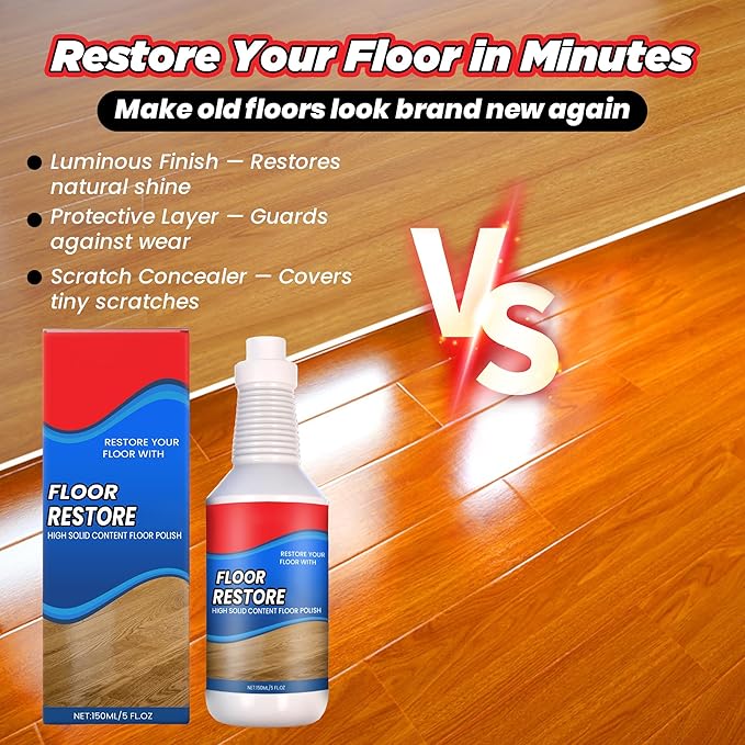 RAINPOT Floor Restore Cleaner 2026 | Floor Restorer & Polish for Tile | Shine Wood, Laminate, Vinyl, Bamboo | Small Scratches Flooring Protection Agent (3 PCS)