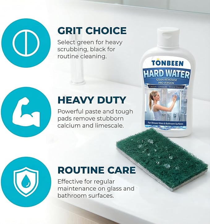 Hard Water Stain Remover for Stubborn Hard Water Buildup – Calcium & Limescale Cleaner for Shower Doors, Bathroom Glass & Tiles, 500 ml