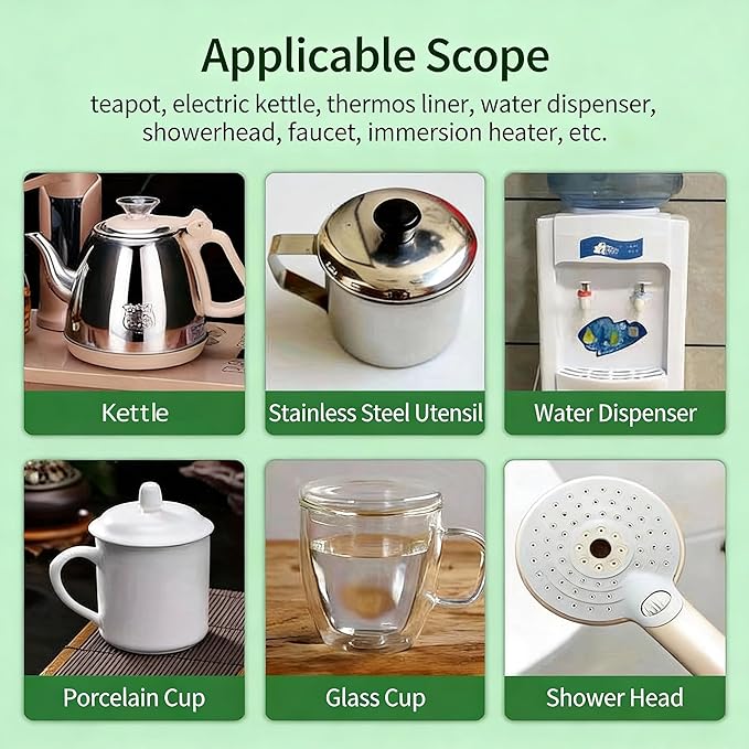 Citric Acid Descaling Agent, Food Grade Concentrated Powder, Individually Wrapped Descalers for Kettles, Household Kitchen Appliances, Powerful Limescale Remover, Fast Descaling Clean and Safe (10)